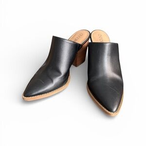 Black Women's Mules Heel Pointed